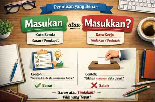 Penulisan yang Benar Masukan atau Masukkan