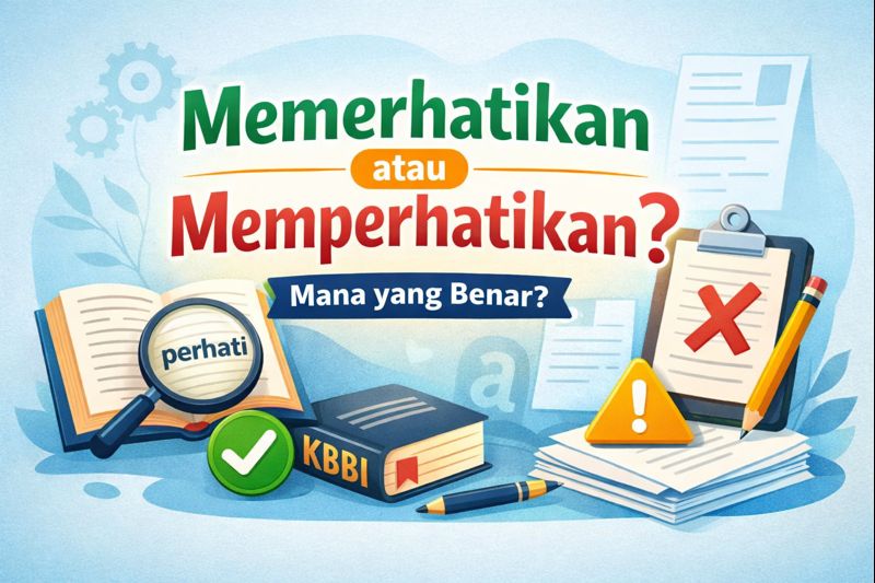Penulisan yang Benar Memerhatikan atau Memperhatikan
