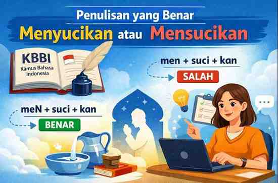 Penulisan yang Benar Menyucikan atau Mensucikan