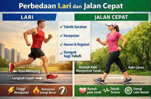 Perbedaan Lari dan Jalan Cepat
