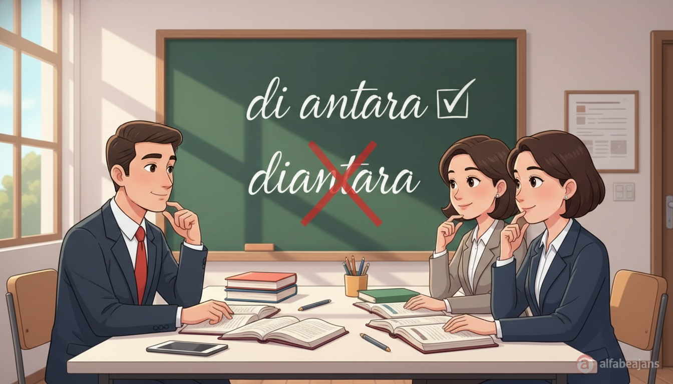 diantara atau di antara